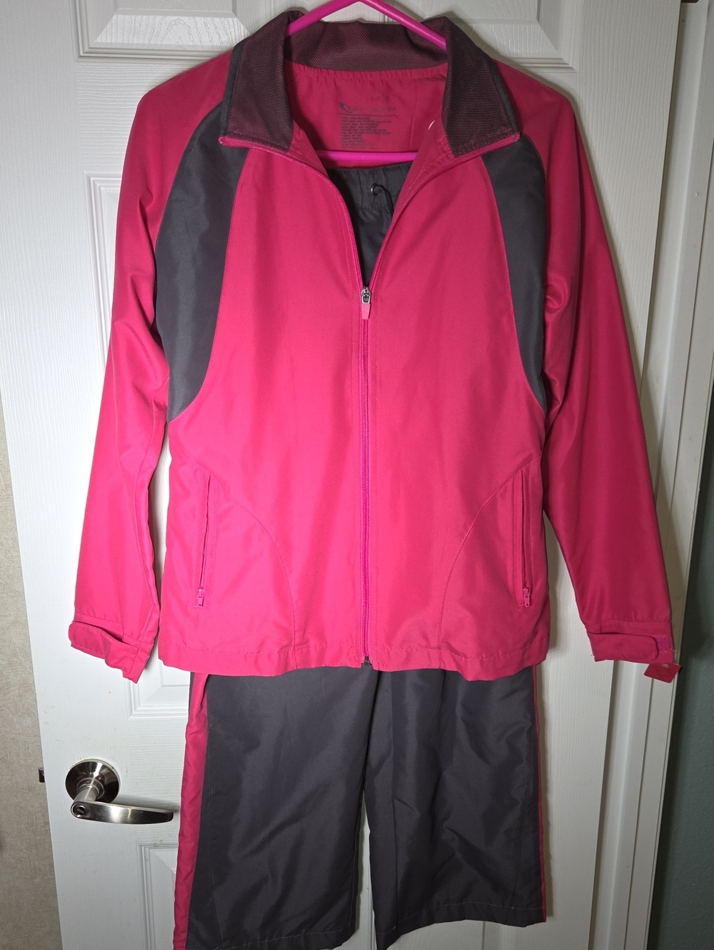 tek gear Pink and Gray Women's Utility Zip Jacket Size Small